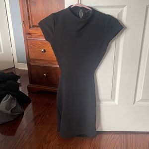 Black mini open back dress